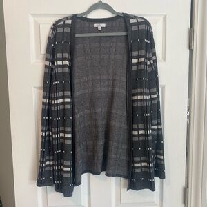 Croft & Barrow Black and Gray Open Cardigan
